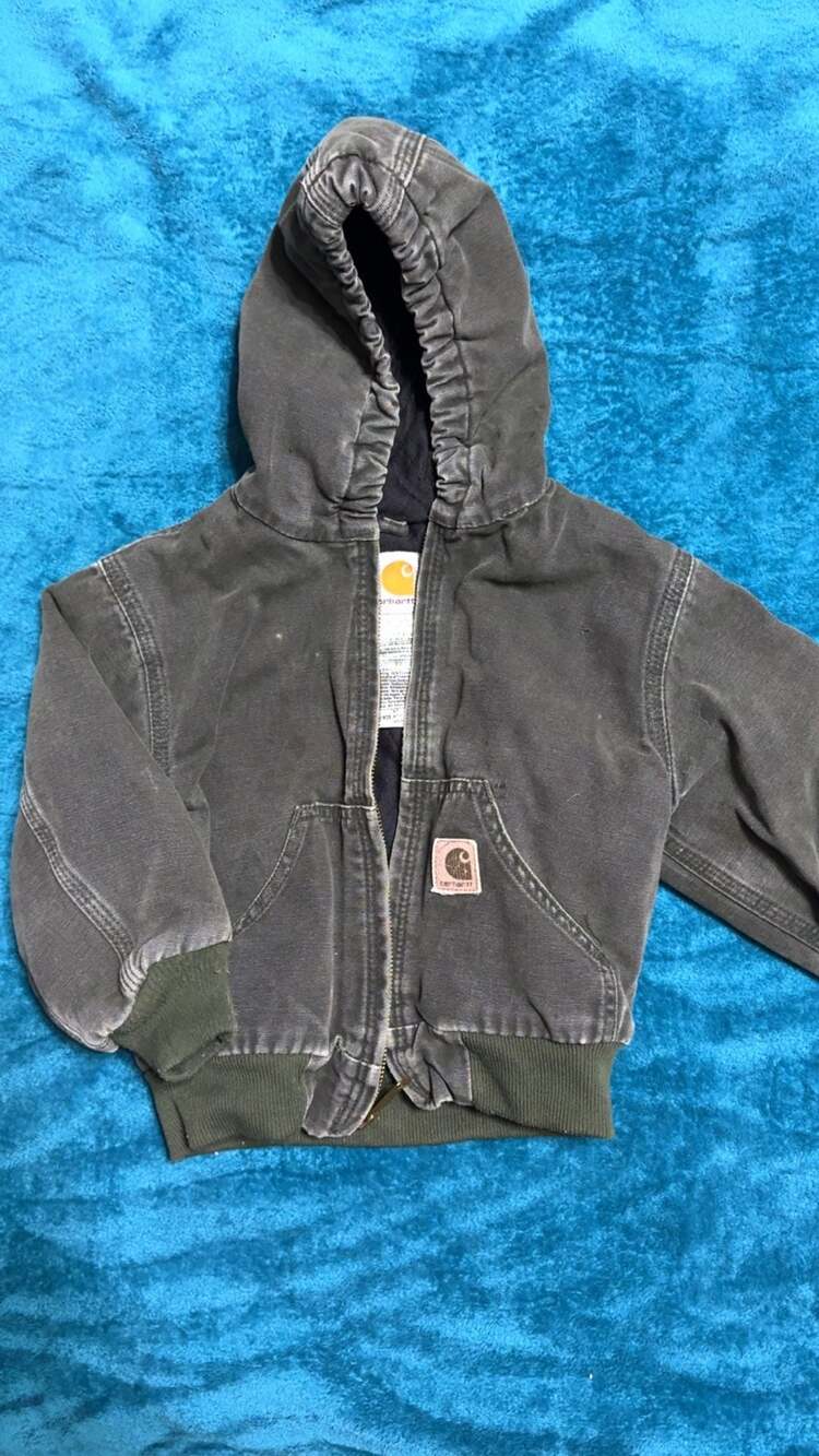 Carhartt Quilted Hooded Jacket Size 4T Moss Green Youth